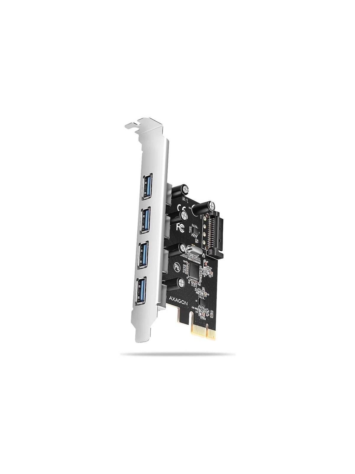 AXAGON PCI-Express card with four external USB-A 5Gbps ports | PCEU-430RS
