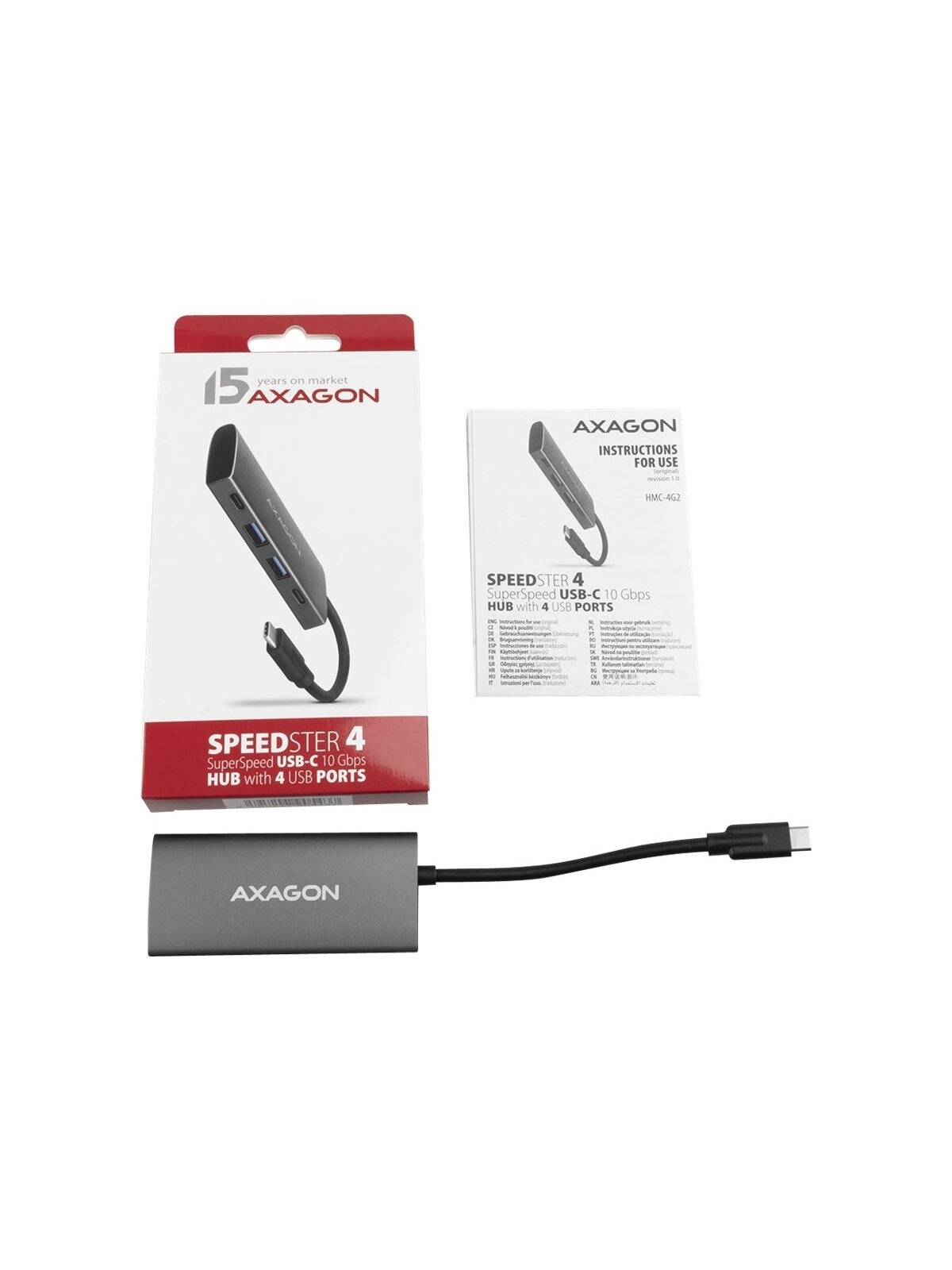 AXAGON SuperSpeed USB-C 10 Gbps SPEEDSTER 4 Hub | HMC-4G2 6