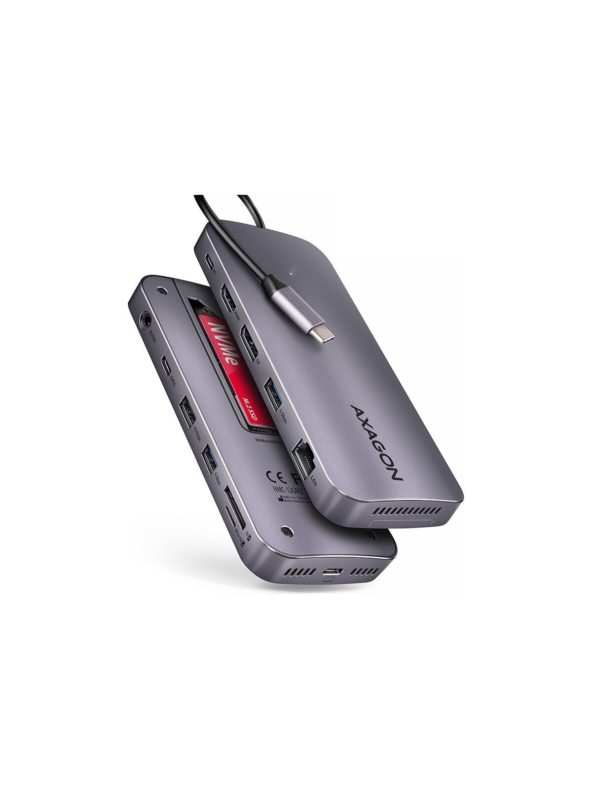 AXAGON USB-C 10Gbps GEN2COMBO 12in1 Hub | HMC-12GM2