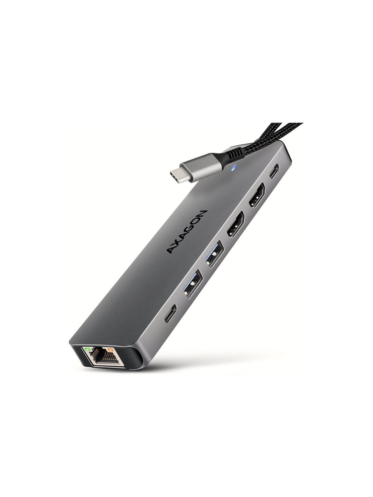 AXAGON USB-C 5Gbps DUAL 4K DISPLAY 7in1 Hub | HMC-7HX2
