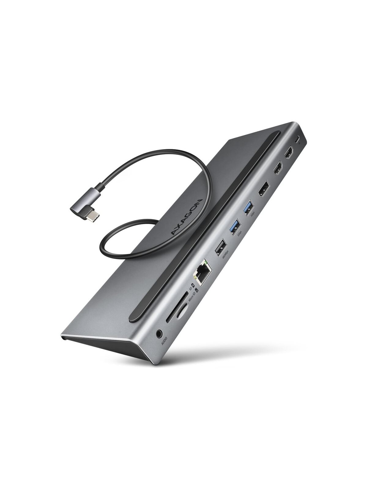AXAGON USB-C 5Gbps TRIPLE 4K DISPLAY 11in1 Hub | HMC-4KX3