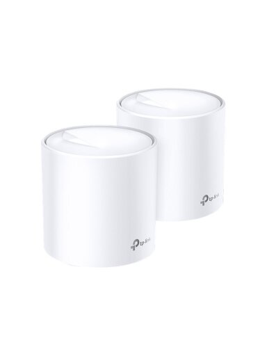AX3000 Whole Home Mesh Wi-Fi 6 System | Deco X60 (2-pack) | 802.11ax | 2402+574 Mbit/s | 10/100/1000 Mbit/s | Ethernet LAN (RJ-45) ports 2 | Mesh Support Yes | MU-MiMO Yes | Antenna type 4xInternal per Deco uni AX3000 Whole Home Mesh Wi-Fi 6 System | Deco X60 (2-pack) | 802.11ax | 2402+574 Mbit/s | 10/100/1000 Mbit/s | Ethernet LAN (RJ-45) ports 2 | Mesh Support Yes | MU-MiMO Yes | Antenna type 4xInternal per Deco uni