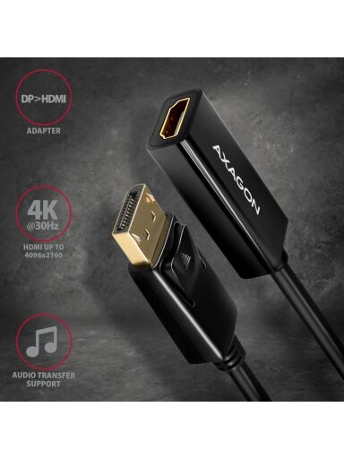 AXAGON | Active adapter | DisplayPort to HDMI | 0.15 m AXAGON | Active adapter | DisplayPort to HDMI | 0.15 m