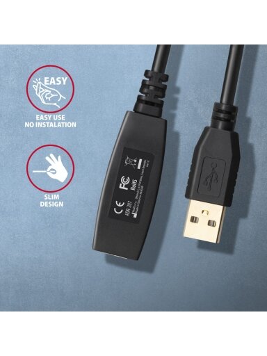 AXAGON | Active extension cable, 7.5 m | ADR-207 | USB Type-A to USB Type-A