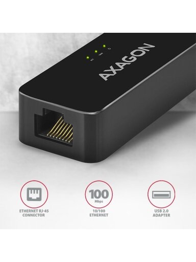 AXAGON ADE-XR USB 2.0 Ethernet 10/100 adapter with automatic installation