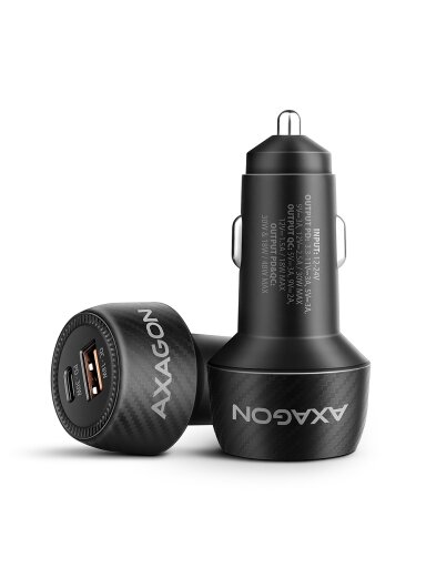 AXAGON Car charger 48W, USB-A + USB-C, PD3.0/PPS/QC4+/SFC | PWC-PQ48
