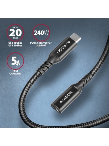 AXAGON | Extension USB 20Gbps Cable | BUCM32-CF15AB | USB Type-C to USB Type-C