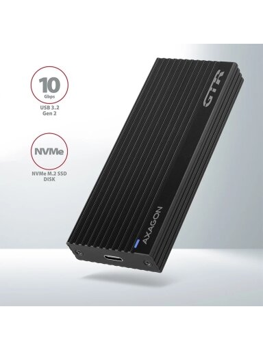 AXAGON External USB-C 3.2 Gen 2 metal box for M.2 NVMe SSDs | EEM2-GTR