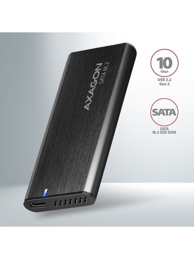 AXAGON External USB-C 3.2 Gen 2 metal box for M.2 SATA SSD disks | EEM2-SBC AXAGON External USB-C 3.2 Gen 2 metal box for M.2 SATA SSD disks | EEM2-SBC