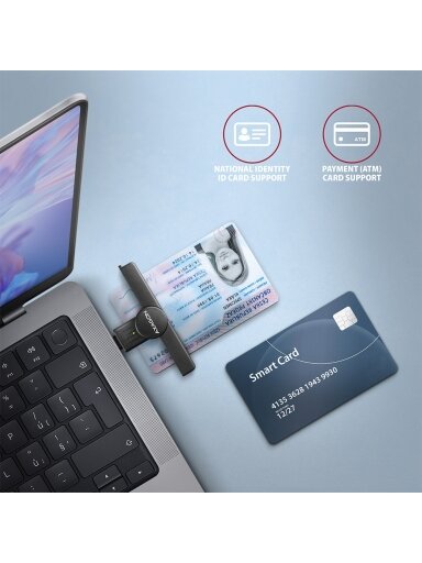 AXAGON Foldable pocket USB-C contact Smart/ID card reader | CRE-SMPC