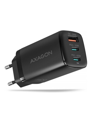AXAGON GaN wallcharger 3x port (USB-A + 2x USB-C), 65W | ACU-DPQ65 AXAGON GaN wallcharger 3x port (USB-A + 2x USB-C), 65W | ACU-DPQ65