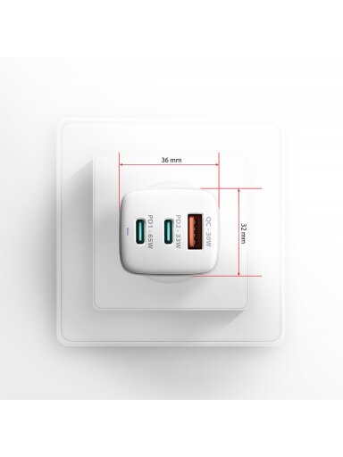 AXAGON GaN wallcharger 3x port (USB-A + 2x USB-C), PD3.0/PPS/QC4+/SFC2.0/AFC/SCP/FCP/Apple, 65W | ACU-DPQ65W AXAGON GaN wallcharger 3x port (USB-A + 2x USB-C), PD3.0/PPS/QC4+/SFC2.0/AFC/SCP/FCP/Apple, 65W | ACU-DPQ65W