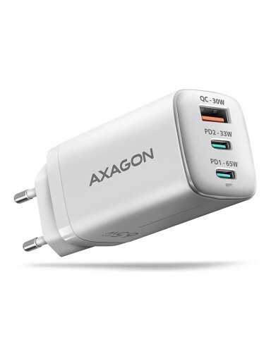 AXAGON GaN wallcharger 3x port (USB-A + 2x USB-C), PD3.0/PPS/QC4+/SFC2.0/AFC/SCP/FCP/Apple, 65W | ACU-DPQ65W AXAGON GaN wallcharger 3x port (USB-A + 2x USB-C), PD3.0/PPS/QC4+/SFC2.0/AFC/SCP/FCP/Apple, 65W | ACU-DPQ65W