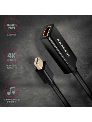AXAGON Mini DP to HDMI adapter, 4K/30Hz | RVDM-HI14N