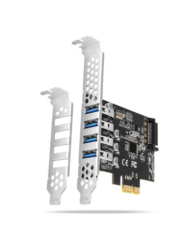 AXAGON PCI-Express card with four external USB 3.2 Gen1 ports with dual power | PCEU-43RS AXAGON PCI-Express card with four external USB 3.2 Gen1 ports with dual power | PCEU-43RS
