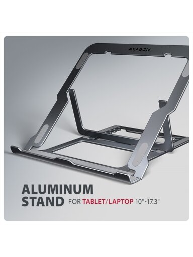 AXAGON STND-LAG stand for laptops and tablets | Adjustable Height, Angle | 10-17.3 " | Maximum weight (capacity) 20 kg | Grey