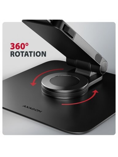 AXAGON STND-LRB stand with 360° rotation for laptops and tablets | Adjustable Height, Angle | 10-17.3 " | Maximum weight (capacity) 5 kg | Black