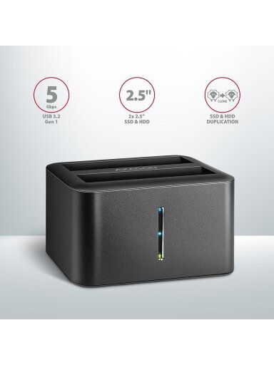 AXAGON | SuperSpeed USB DUAL 2.5" SSD/HDD MINI dock | ADSA-D25