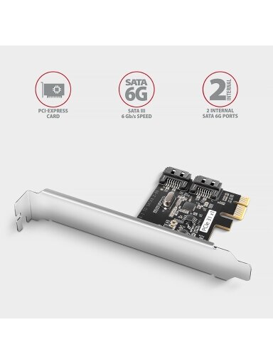 AXAGON Two-channel SATA III PCI-Express controller with two internal SATA port outputs | PCES-SJ2 AXAGON Two-channel SATA III PCI-Express controller with two internal SATA port outputs | PCES-SJ2