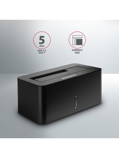 AXAGON | USB 3.0-1x SATA 6G HDD Dock Station, Black | ADSA-SN