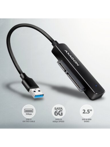 AXAGON USB-A 5Gbps SLIM adapter for 2.5" SSD/HDD | ADSA-FP2A AXAGON USB-A 5Gbps SLIM adapter for 2.5" SSD/HDD | ADSA-FP2A