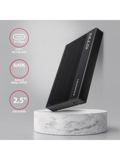 AXAGON USB-C 10Gbps RIBBED Box | EE25-GTR AXAGON USB-C 10Gbps RIBBED Box | EE25-GTR