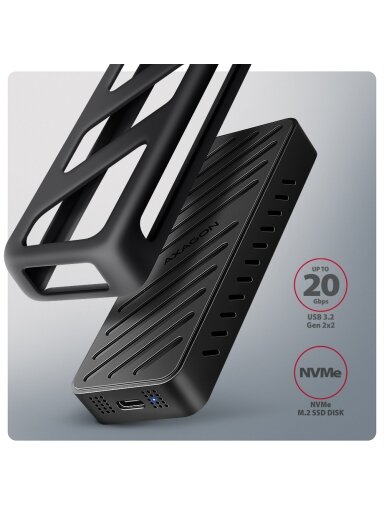 AXAGON USB-C 20Gbps - M.2 NVMe SSD ARMORED Box | EEM2-20G