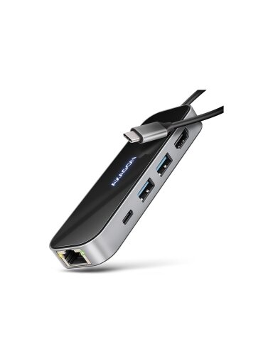 AXAGON USB-C 5Gbps GLASS 6in1 Hub | HMC-6GLN