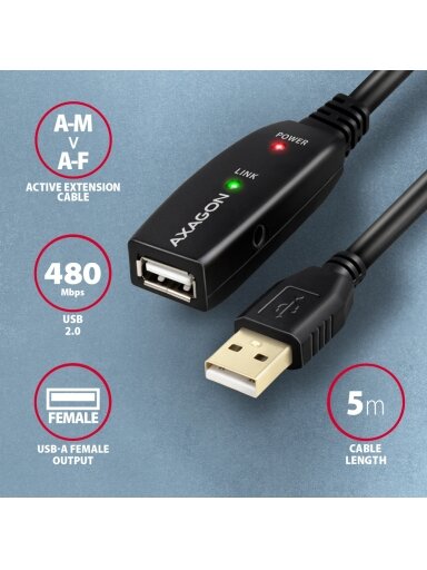AXAGON | USB Repeater Cable | ADR-205 | USB Type-A to USB Type-A