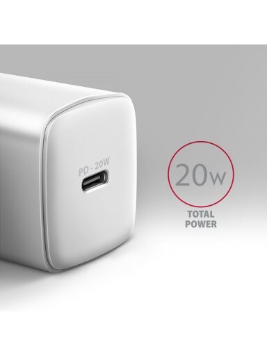 AXAGON Wallcharger 1x port USB-C, PD3.0 / PPS /QC4+/AFC/FCP/Apple, 20W | ACU-PD20W AXAGON Wallcharger 1x port USB-C, PD3.0 / PPS /QC4+/AFC/FCP/Apple, 20W | ACU-PD20W