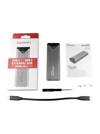 AXAGON External SuperSpeed+ USB-C metal box for M.2 NVMe SSD disks having sizes of up 42 to 80 mm | EEM2-UG2 6 AXAGON External SuperSpeed+ USB-C metal box for M.2 NVMe SSD disks having sizes of up 42 to 80 mm | EEM2-UG2 6