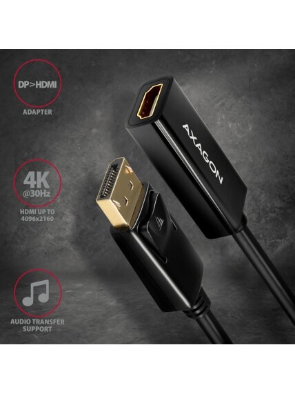 AXAGON | Active adapter | DisplayPort to HDMI | 0.15 m 1 AXAGON | Active adapter | DisplayPort to HDMI | 0.15 m 1