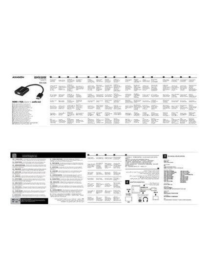 AXAGON | Active converter | HDMI to VGA | 0.15 m 9 AXAGON | Active converter | HDMI to VGA | 0.15 m 9