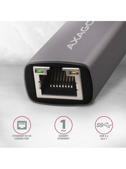 AXAGON ADE-TR Compact aluminum USB 3.2 Gen 1 Gigabit Ethernet 10/100/1000Mbit adapter with automatic installation 1 AXAGON ADE-TR Compact aluminum USB 3.2 Gen 1 Gigabit Ethernet 10/100/1000Mbit adapter with automatic installation 1