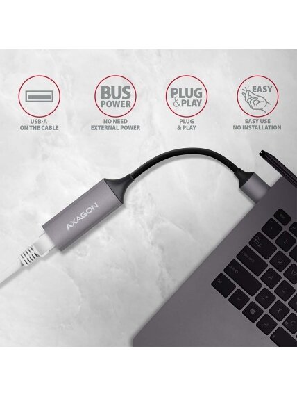 AXAGON ADE-TR Compact aluminum USB 3.2 Gen 1 Gigabit Ethernet 10/100/1000Mbit adapter with automatic installation 2