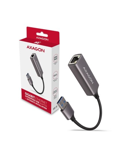 AXAGON ADE-TR Compact aluminum USB 3.2 Gen 1 Gigabit Ethernet 10/100/1000Mbit adapter with automatic installation 5