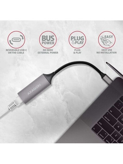 AXAGON ADE-TRC Compact aluminum USB-C 3.2 Gen 1 Gigabit Ethernet 10/100/1000Mbit adapter with automatic installation 2 AXAGON ADE-TRC Compact aluminum USB-C 3.2 Gen 1 Gigabit Ethernet 10/100/1000Mbit adapter with automatic installation 2