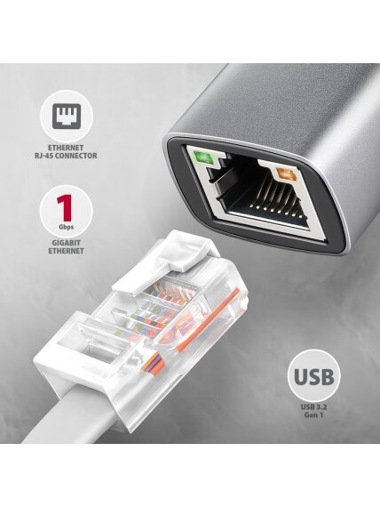 AXAGON | ADE-TXPD USB-C Gigabit Ethernet Adapter with PD 100W 1
