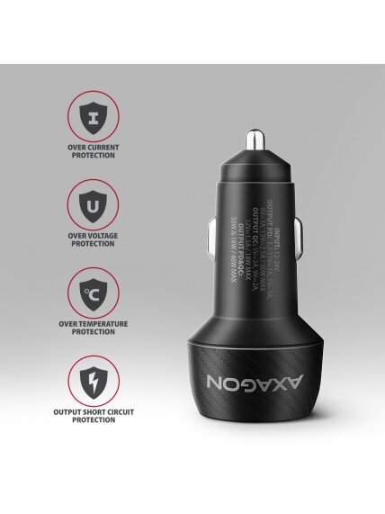 AXAGON Car charger 48W, USB-A + USB-C, PD3.0/PPS/QC4+/SFC | PWC-PQ48 5
