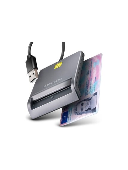 AXAGON Compact desktop USB contact Smart card/ID card reader with long USB-A cable | CRE-SM3T AXAGON Compact desktop USB contact Smart card/ID card reader with long USB-A cable | CRE-SM3T