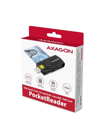 AXAGON Compact travel USB-A + USB-C contact Smart/ID card and SD/microSD/SIM card reader | CRE-SMP2A 8 AXAGON Compact travel USB-A + USB-C contact Smart/ID card and SD/microSD/SIM card reader | CRE-SMP2A 8