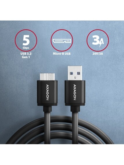 AXAGON | Data and charging cable, 1 m | BUMM3-AM10AB | USB Type A to USB Type Micro-B 1 AXAGON | Data and charging cable, 1 m | BUMM3-AM10AB | USB Type A to USB Type Micro-B 1