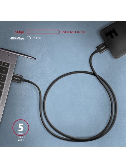 AXAGON | Data and charging cable, 1 m | BUMM3-AM10AB | USB Type A to USB Type Micro-B 3 AXAGON | Data and charging cable, 1 m | BUMM3-AM10AB | USB Type A to USB Type Micro-B 3