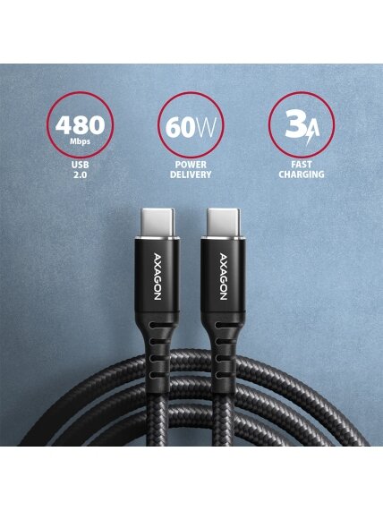 AXAGON | Data and charging cable, 1m | BUCM-CM10AB | USB Type C to USB Type C 1
