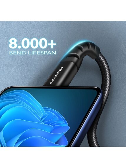 AXAGON | Data and charging USB 2.0 cable, 1 m | BUCM-AM10AB | USB-C to USB-A 3 AXAGON | Data and charging USB 2.0 cable, 1 m | BUCM-AM10AB | USB-C to USB-A 3
