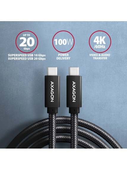 AXAGON | Data and charging USB 2.0 cable | BUCM32-CM10AB | USB Type-C to USB Type-C 1 AXAGON | Data and charging USB 2.0 cable | BUCM32-CM10AB | USB Type-C to USB Type-C 1