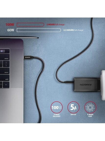 AXAGON | Data and charging USB 2.0 cable | BUCM32-CM10AB | USB Type-C to USB Type-C 3 AXAGON | Data and charging USB 2.0 cable | BUCM32-CM10AB | USB Type-C to USB Type-C 3