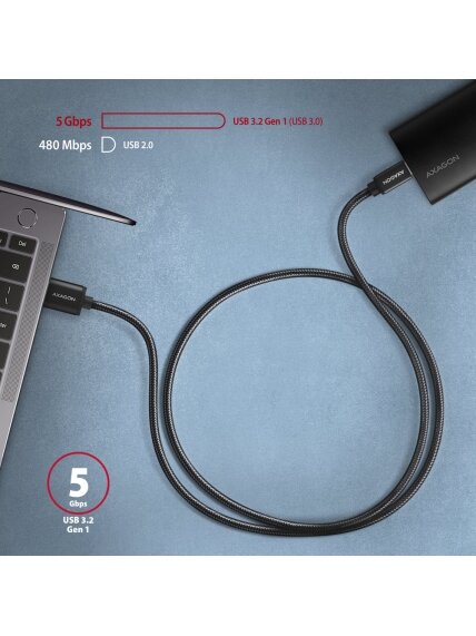 AXAGON | Data and charging USB 3.2 Gen1 cable, 1.5 m | BUCM3-AM15AB | USB Type C - USB Type A 4 AXAGON | Data and charging USB 3.2 Gen1 cable, 1.5 m | BUCM3-AM15AB | USB Type C - USB Type A 4