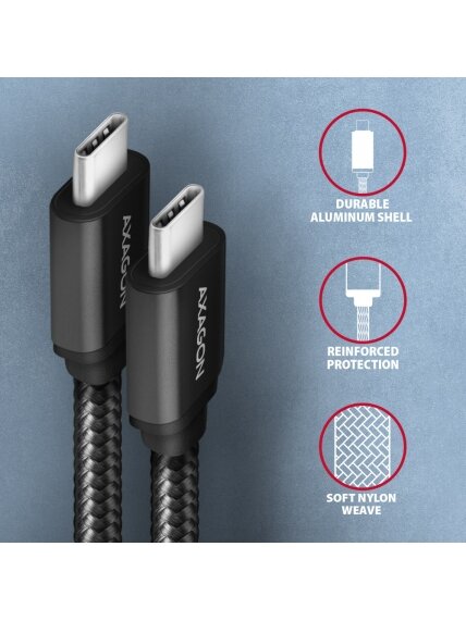 AXAGON | Data and charging USB 3.2 Gen1 cable, 3 m | BUCM3-CM30AB | USB Type C - USB Type C 2 AXAGON | Data and charging USB 3.2 Gen1 cable, 3 m | BUCM3-CM30AB | USB Type C - USB Type C 2