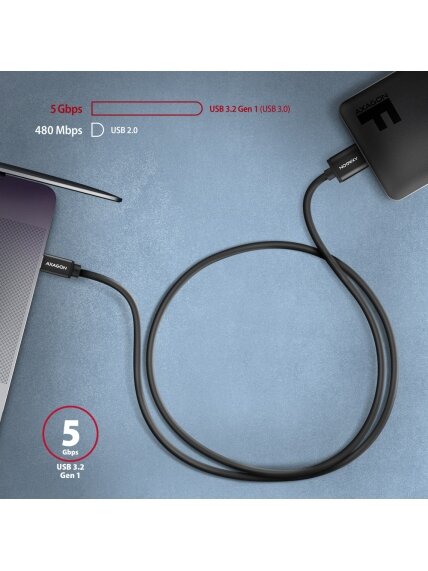 AXAGON | Data and power suply cable, 1 m | BUMM3-CM10AB | USB Type C to USB Type Micro-B 3 AXAGON | Data and power suply cable, 1 m | BUMM3-CM10AB | USB Type C to USB Type Micro-B 3